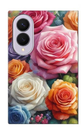 S3975 Colorful Roses Painting Case For Samsung Galaxy Z Fold 8