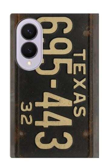 S4061 Vintage Texas Car License Plate Case For Samsung Galaxy Z Fold 8