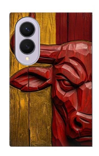 S4098 Span Bull Carved Artwork Case For Samsung Galaxy Z Fold 8