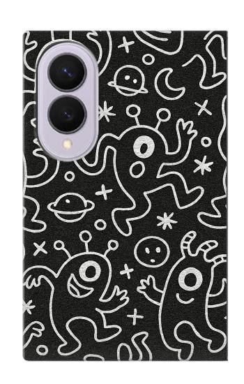 S4101 Cute Cartoon Monster Pattern Case For Samsung Galaxy Z Fold 8