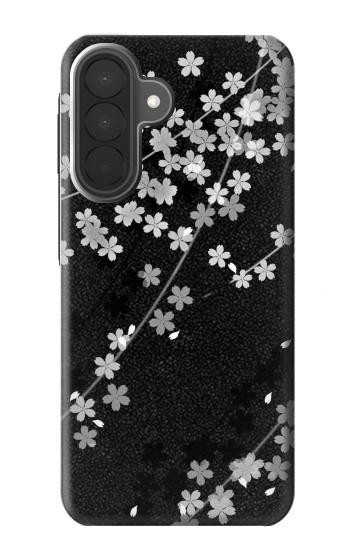 S2544 Japanese Kimono Style Black Flower Pattern Case For Samsung Galaxy A27