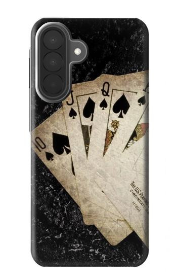 S3231 Vintage Royal Straight Flush Cards Case For Samsung Galaxy A27