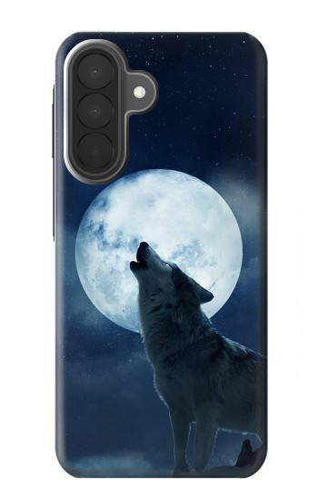 S3693 Grim White Wolf Full Moon Case For Samsung Galaxy A27