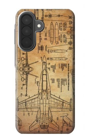 S3868 Aircraft Blueprint Old Paper Case For Samsung Galaxy A27