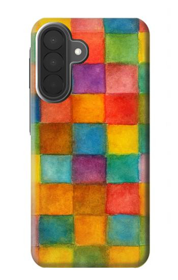 S4077 Water Color Painting Colorful Check Pattern Case For Samsung Galaxy A27