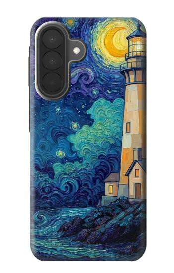S4092 Moonlit Lighthouse Coastal Painting Case For Samsung Galaxy A27