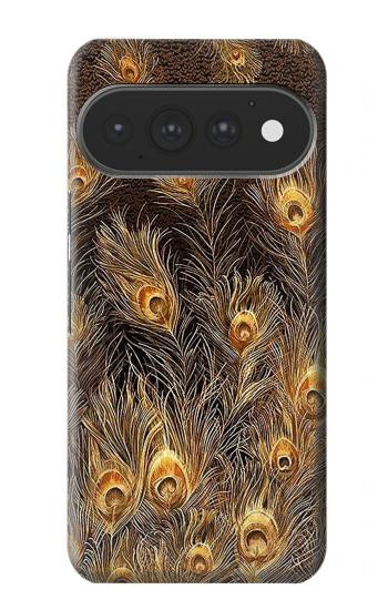 S3691 Gold Peacock Feather Case For Google Pixel 11, 11 Pro