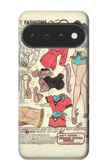 S3820 Vintage Cowgirl Fashion Paper Doll Case For Google Pixel 11, 11 Pro