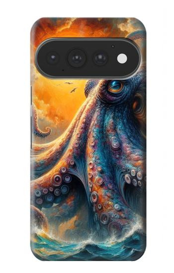 S4003 Oil Color Painting Giant Octopus Case For Google Pixel 11, 11 Pro