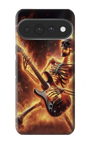 S3984 Fire Skeleton Playing Guitar Case For Google Pixel 11 Pro XL