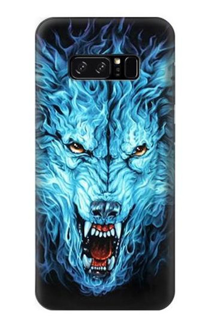 S0752 Blue Fire Grim Wolf Case For Note 8 Samsung Galaxy Note8