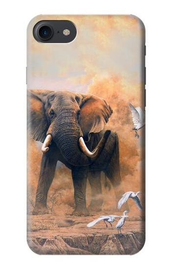 S1292 Dusty Elephant Egrets Case For iPhone 7, iPhone 8