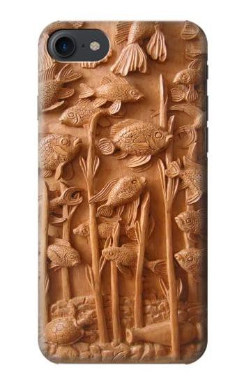 S1307 Fish Wood Carving Graphic Printed Case For iPhone 7, iPhone 8