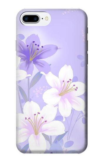 S2361 Purple White Flowers Case For iPhone 7 Plus, iPhone 8 Plus