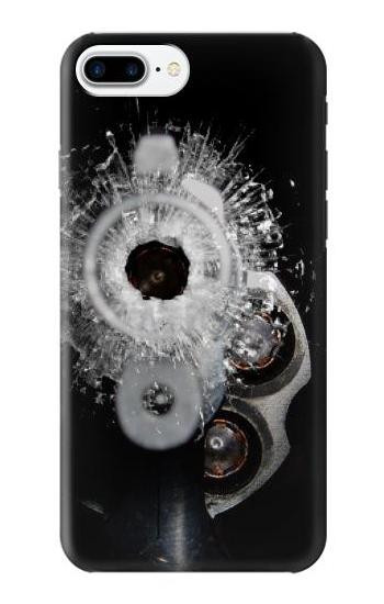 S2387 Gun Bullet Hole Glass Case For iPhone 7 Plus, iPhone 8 Plus