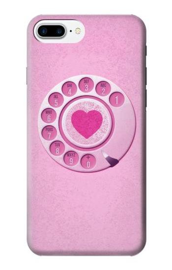 S2847 Pink Retro Rotary Phone Case For iPhone 7 Plus, iPhone 8 Plus
