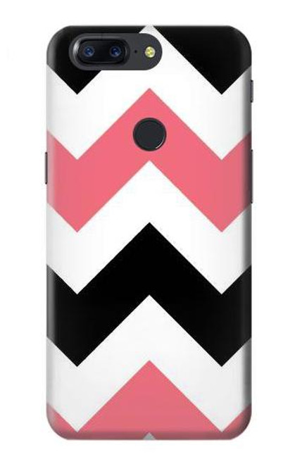 S1849 Pink Black Chevron Zigzag Case For OnePlus 5T