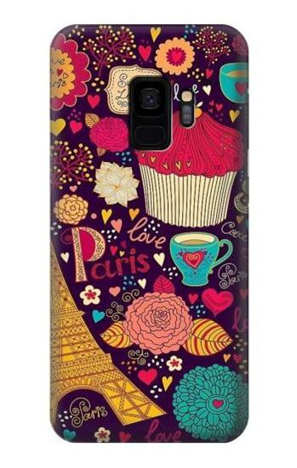 S2353 Paris Cartoon Vintage Pattern Case For Samsung Galaxy S9