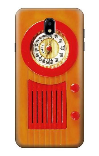 S2780 Vintage Orange Bakelite Radio Case For Samsung Galaxy J7 (2018), J7 Aero, J7 Top, J7 Aura, J7 Crown, J7 Refine, J7 Eon, J7 V 2nd Gen, J7 Star