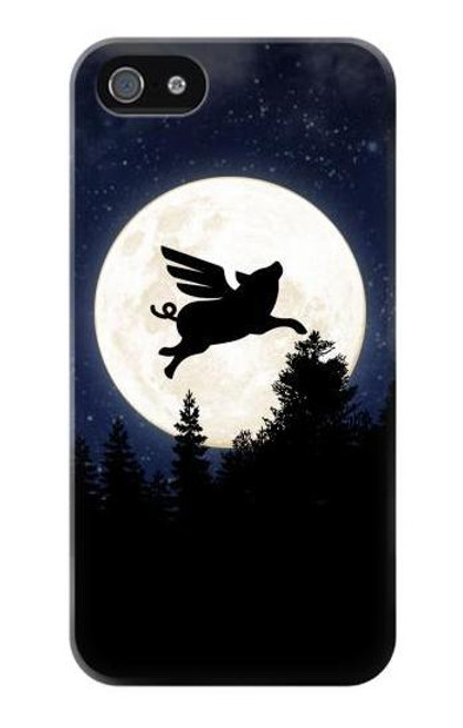 S3289 Flying Pig Full Moon Night Case For iPhone 5 5S SE