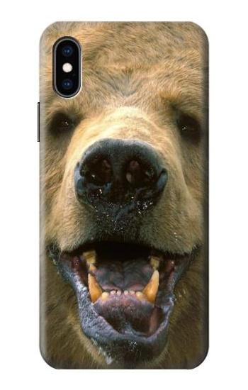 S0840 Grizzly Bear Face Case For iPhone X, iPhone XS