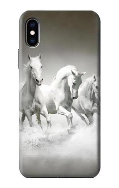 S0933 White Horses Case For iPhone X, iPhone XS