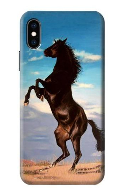 S0934 Wild Black Horse Case For iPhone X, iPhone XS