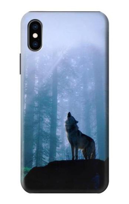 S0935 Wolf Howling in Forest Case For iPhone X, iPhone XS