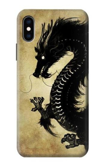 S1482 Black Dragon Painting Case For iPhone X, iPhone XS
