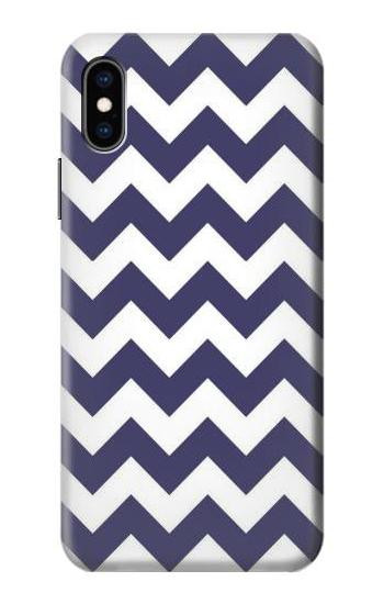 S2345 Navy Blue Shavron Zig Zag Pattern Case For iPhone X, iPhone XS