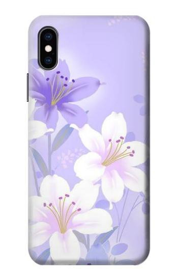 S2361 Purple White Flowers Case For iPhone X, iPhone XS