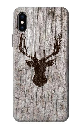 S2505 Reindeer Head Old Wood Texture Graphic Case For iPhone X, iPhone XS
