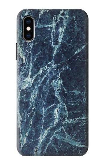 S2799 Light Blue Marble Stone Graphic Printed Case For iPhone X, iPhone XS