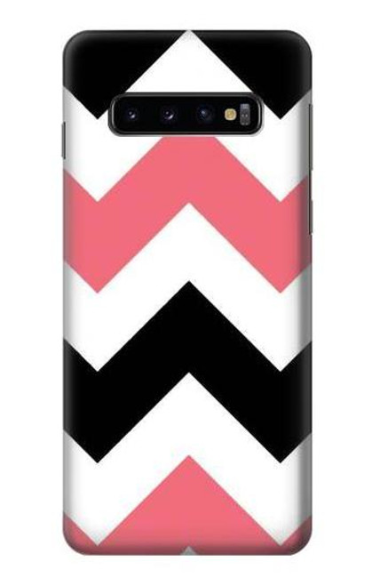 S1849 Pink Black Chevron Zigzag Case For Samsung Galaxy S10