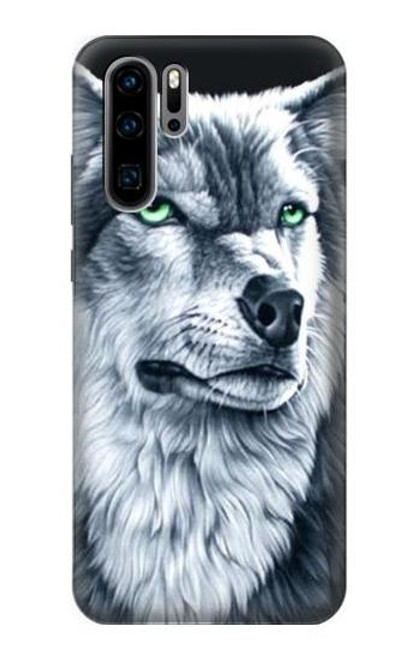 S0123 Grim White Wolf Case For Huawei P30 Pro