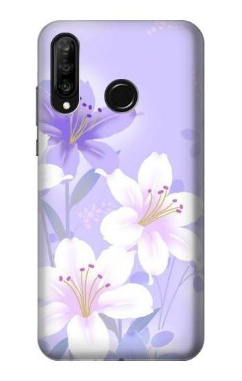 S2361 Purple White Flowers Case For Huawei P30 lite