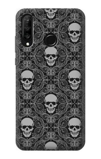 S2371 Skull Vintage Monochrome Pattern Case For Huawei P30 lite