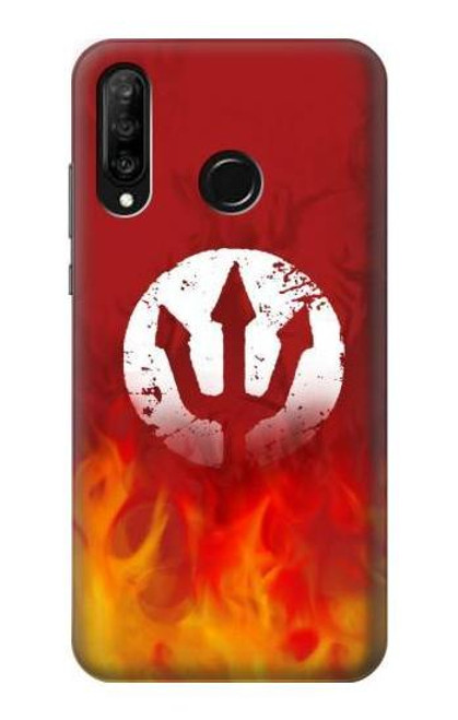S2803 Fire Red Devil Spear Symbol Case For Huawei P30 lite