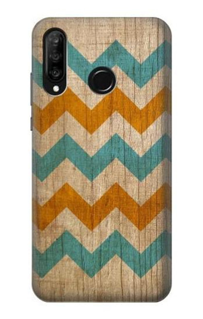 S3033 Vintage Wood Chevron Graphic Printed Case For Huawei P30 lite