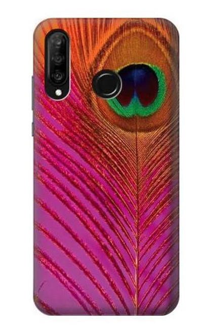 S3201 Pink Peacock Feather Case For Huawei P30 lite