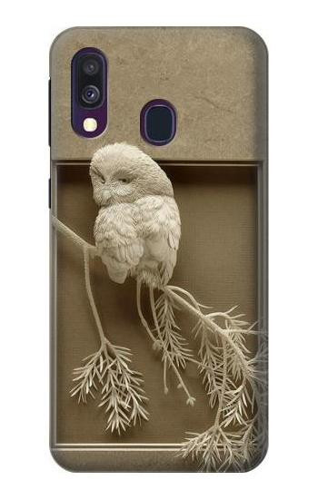S1386 Paper Sculpture Owl Case For Samsung Galaxy A40