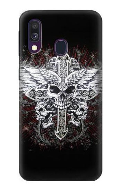 S1434 Skull Wing Tattoo Biker Case For Samsung Galaxy A40