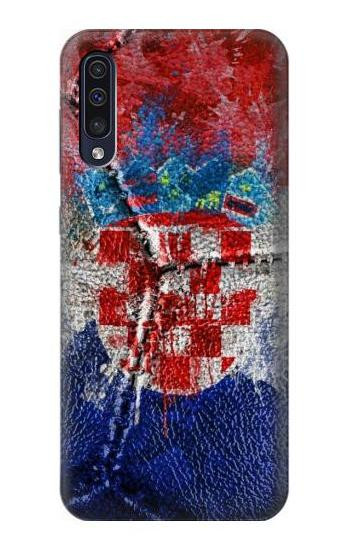 S3313 Croatia Flag Vintage Football Graphic Case For Samsung Galaxy A50