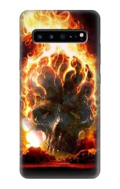 S0863 Hell Fire Skull Case For Samsung Galaxy S10 5G