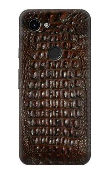 S2850 Brown Skin Alligator Graphic Printed Case For Google Pixel 3a