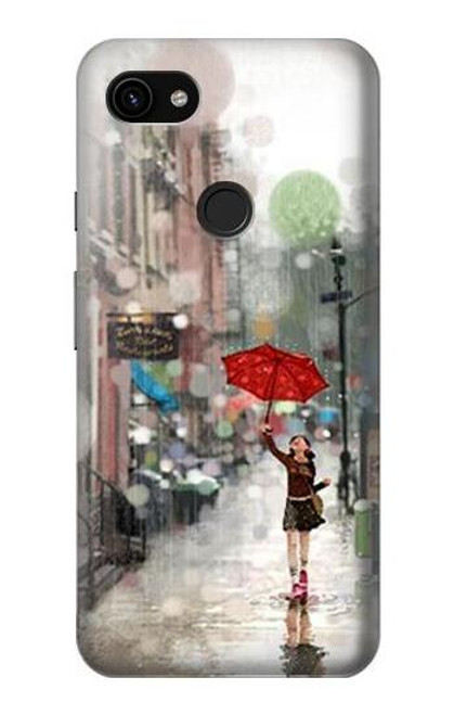 S0108 Girl in The Rain Case For Google Pixel 3a XL