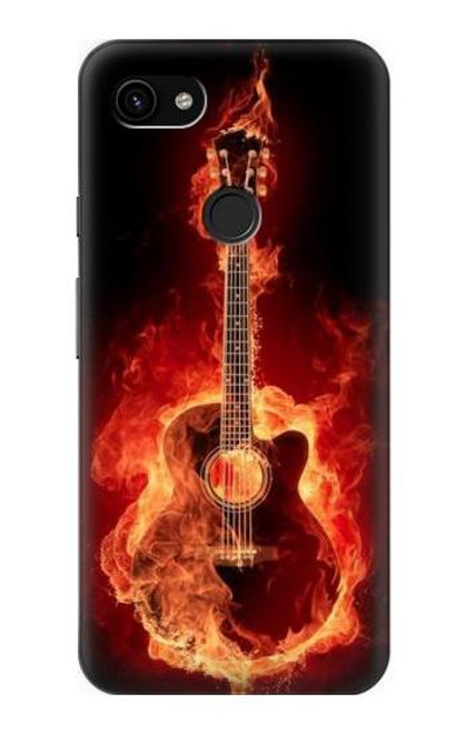S0415 Fire Guitar Burn Case For Google Pixel 3a XL