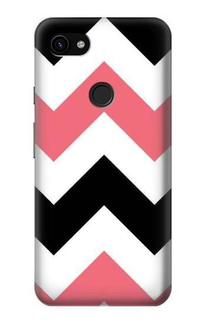 S1849 Pink Black Chevron Zigzag Case For Google Pixel 3a XL