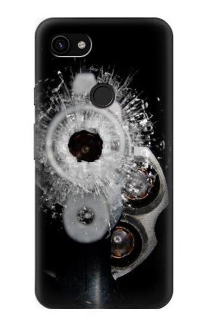 S2387 Gun Bullet Hole Glass Case For Google Pixel 3a XL