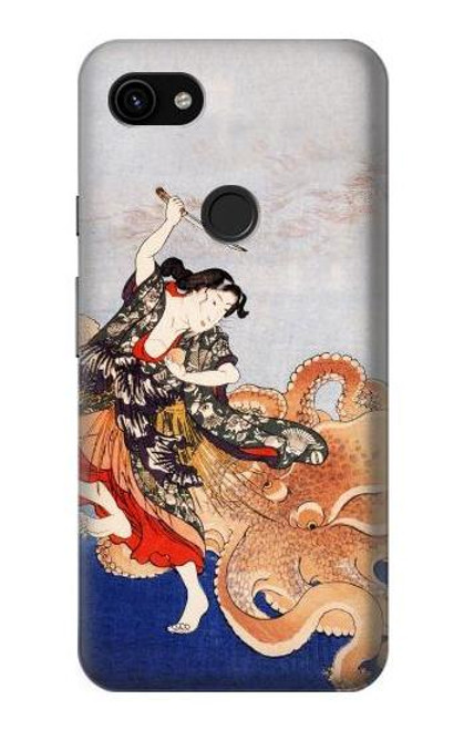 S2496 Japan Art Utagawa Kuniyoshi Tamatori Case For Google Pixel 3a XL
